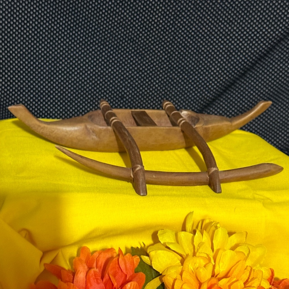 Handcrafted Wooden Boat 9.5” long